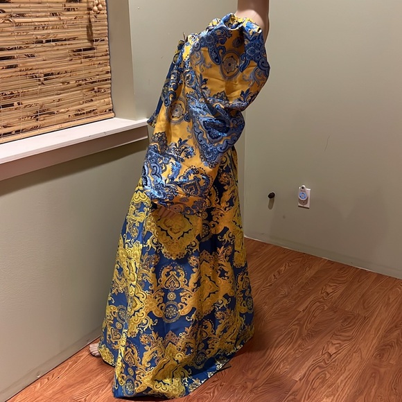 Akira Stunning Two Piece Ballgown In Blues Golds Long Full Skirt And Corset XL - Picture 6 of 17